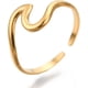 thumbnail image 1 of 2 Anillos de puño con forma de ola marina chapados en oro de 18 quilates, anillos abiertos, anillo de nudillo personalizado para mujer, joyería delicada y moderna, talla 7 (17,9 mm)., 1 of 4