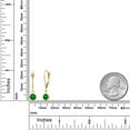 thumbnail image 4 of Gem Stone King 14K Yellow Gold Green Created Emerald Drop Dangle Earring for Women with Leverback (1.68 Cttw, Gemstone Birthstone, Round 5MM), 4 of 5