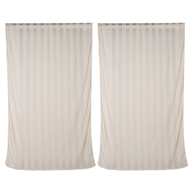 2 cortinas bohemias para sala de estar y dormitorio, bordadas, transparentes, filtrantes de luz, estilo rústico, estilo granja, neutras