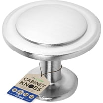 25pcs Brushed Nickel Cabinet Knobs – 1-1/4” Modern Drawer Pulls, Durable Zinc Alloy Handles with Short & Adjustable Screws for Kitchen, Dresser, Cabinets