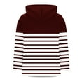 thumbnail image 3 of Olyvenn Women's Hooded Sweatshirts Fashion Striped Print Long Sleeves Drawstring Pocket Hoodies Blouse Tops Sports Jackets Wine L, 3 of 4