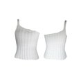 thumbnail image 5 of Coduop Women Knit Tank Top One Shoulder Tee Shirt Sleeveless Irregular Crop Tops Cami Vest, 5 of 6