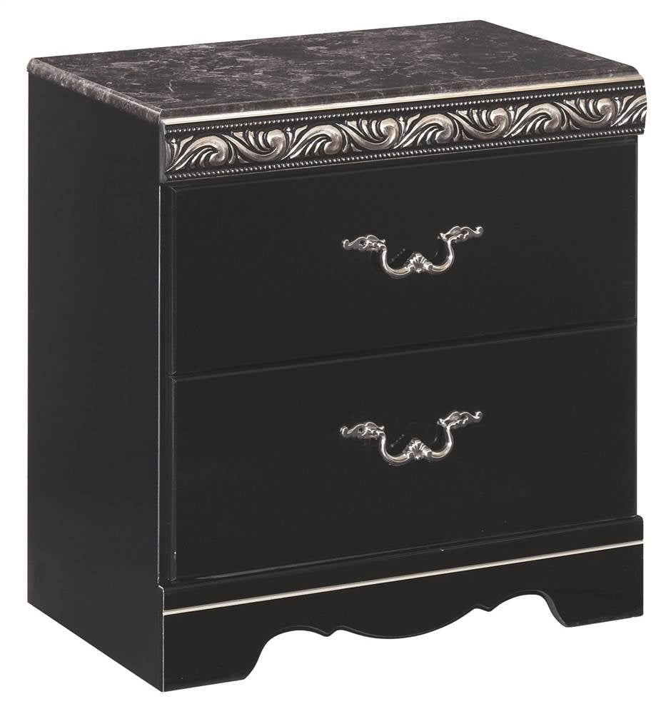 2Drawer Nightstand in Black Finish