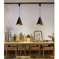 thumbnail image 6 of KAYYELAMP 39.3 Inches Black and White Wave Braided Cord Track Hanging Light H-Type Gold Inner Cone Shade Track Pendant Light for Kitchen Sink Loft Stairs(No bulb, Track), 6 of 7