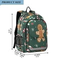 thumbnail image 2 of FORMRS Unisex School Backpack 17" Student Travel Bag with Laptop Compartment, Green Christmas Gingerbread, 2 of 7