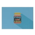 thumbnail image 1 of Goldfish Cutting Board, Pet Fish Feed Flat Retro Design with Long Shadow on a Pale Blue Background, Decorative Tempered Glass Cutting and Serving Board, in 3 Sizes, by Ambesonne, 1 of 2
