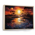 thumbnail image 2 of Designart "Horizons River Egypt Golden painting I" Egypt Floater Framed Wall Art Living Room, 2 of 7