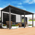 thumbnail image 5 of AECOJOY 10' x 14' Hardtop Gazebo, Heavy Duty Outdoor Gazebo with Galvanized Steel Sloping Roof, All Weatherproof Metal Gazebo Featuring Vertical Stripes for Patio, Backyard, and Lawns, 5 of 7