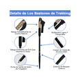 thumbnail image 4 of 2 Bastón Senderismo Trekking Ligero Plegable Escalar Caminar Belug Negro Café, 4 of 5