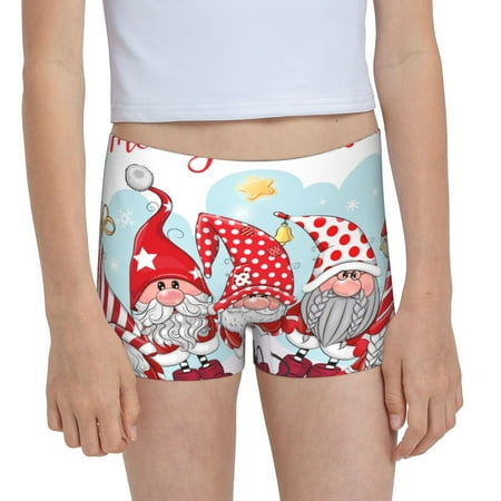 Pofeuu Christmas Print Soft Cotton Girls Boyshort panties Toddler Underwear-Small