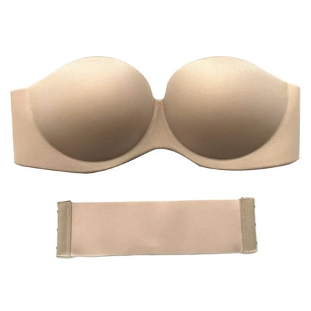 

YXGla Sexy Women Solid Color Invisible Seamless Strapless Underwired No Padding Bra