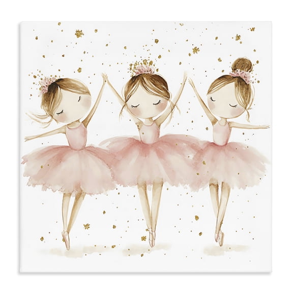 Stupell Industries Shabby Chic Trio Of Ballerinas Canvas Art, 17 x 17, by Creative Studio