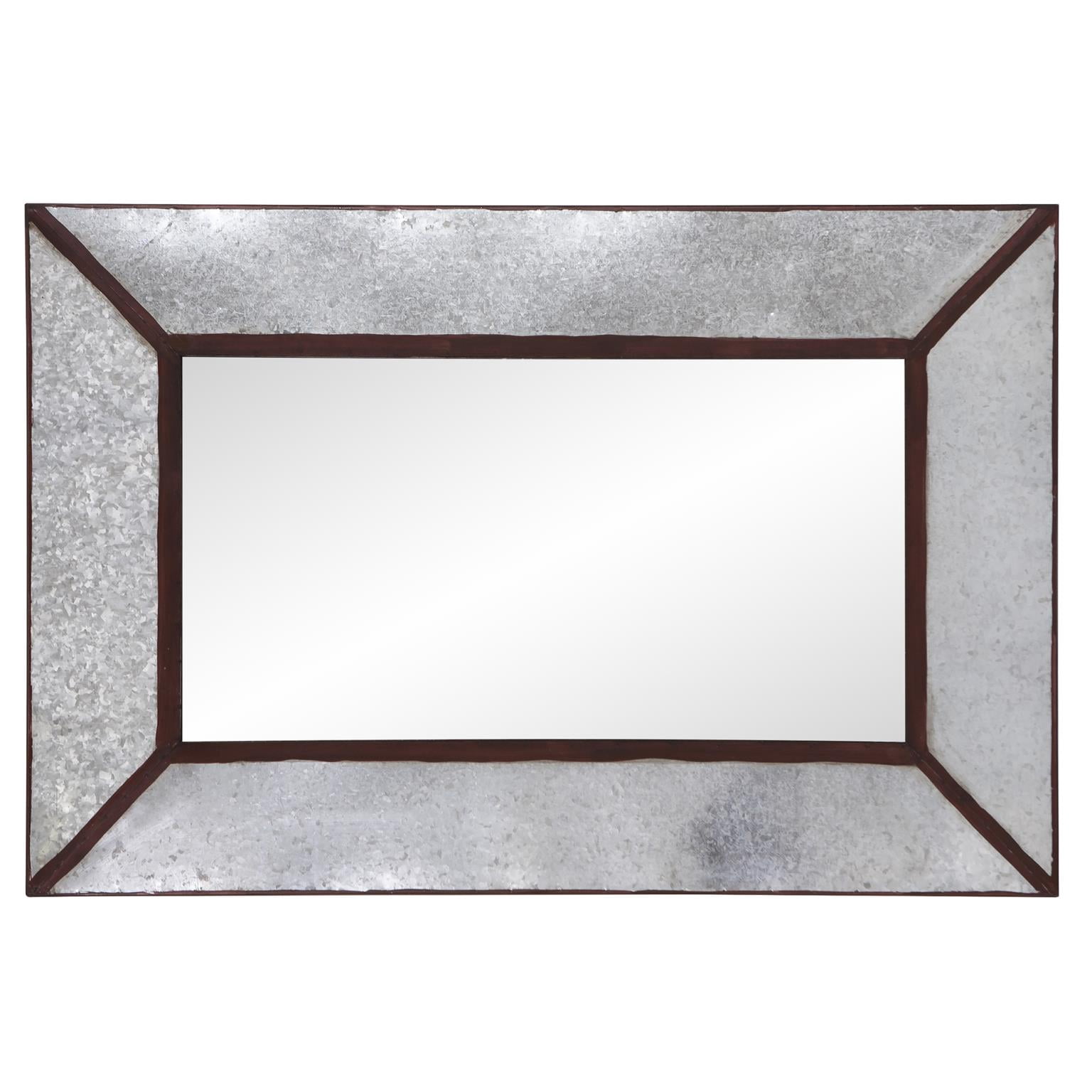 Tyler Dillon Metal Framed Rectangular Rustic Accent Wall Mirror - 36"H x 24.5"W