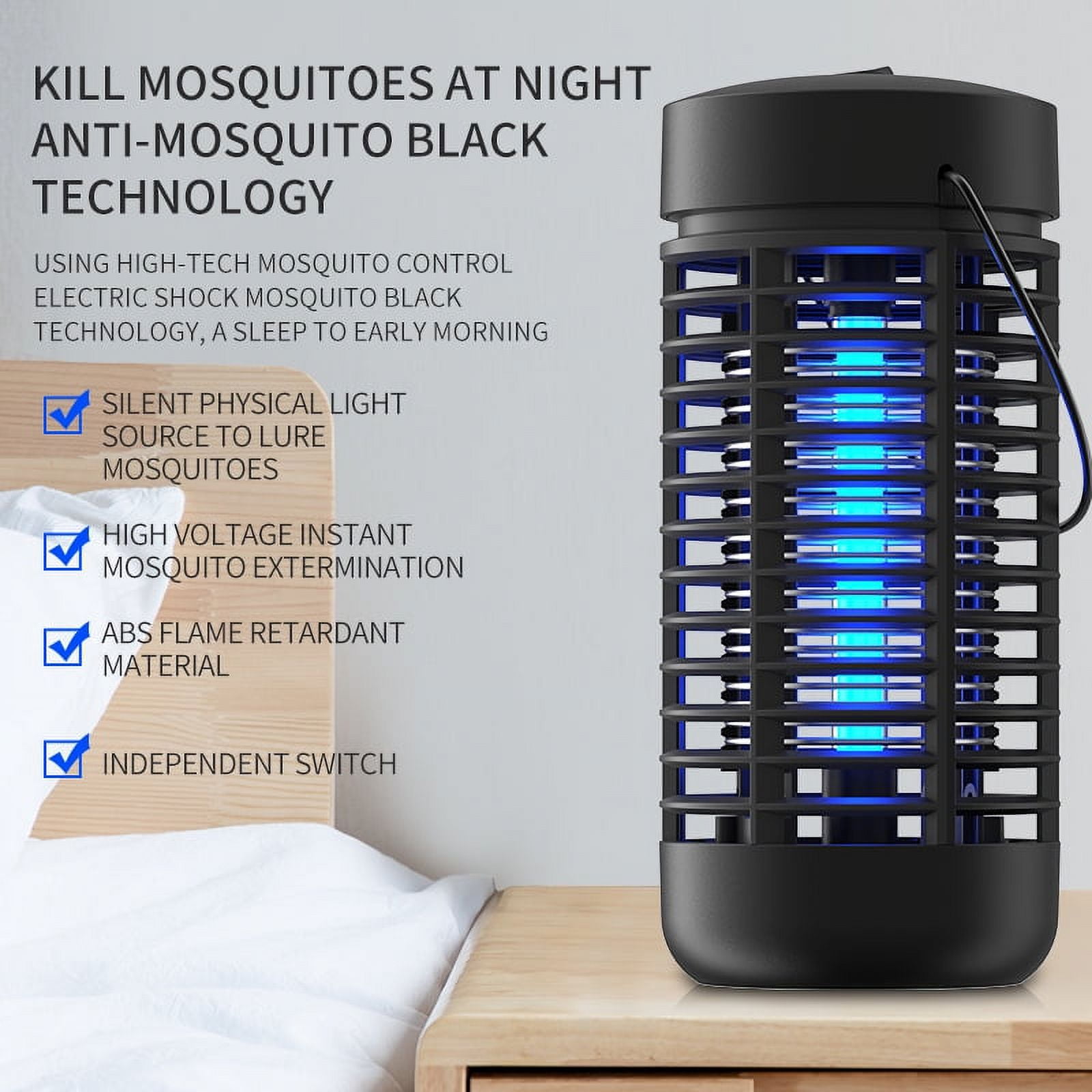 Bug Zapper, 4000V High Powered Electric Mosquito Zapper, Fly Trap for Indoor and Outdoor, Waterproof Mosquito Killer with 15W Mosquito Light Bulb for Home, Bedroom, Kitchen, Office, Backyard