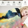 thumbnail image 3 of JEUXUS Flannel Blanket Throw Blanket Flowers and Birds Picture Excellent Hand Feel White, 3 of 6