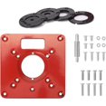 thumbnail image 1 of Router Table,Aluminum Router Table,120*120*8mm Aluminum Alloy Table Insert Plate Woodworking Tools Milling Trimming Machine with Rings, 1 of 5