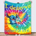 thumbnail image 1 of Stitch Flannel Blanket, Cartoon Blanket, Super Soft Blanket, 3D Printing, Suitable For Sofa, Living Room-week, 1 of 2