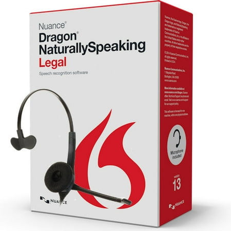 - Nuance A509A-S00-13.0 Dragon Naturally Speaking Legal State and Local Government Version 13 Speech Recognition Software with Microphone