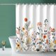 thumbnail image 1 of Shower Curtain, Fabric Shower Curtain Lined Floral White Shower Curtain - Waterproof Bathroom Shower Curtain, 1 of 4