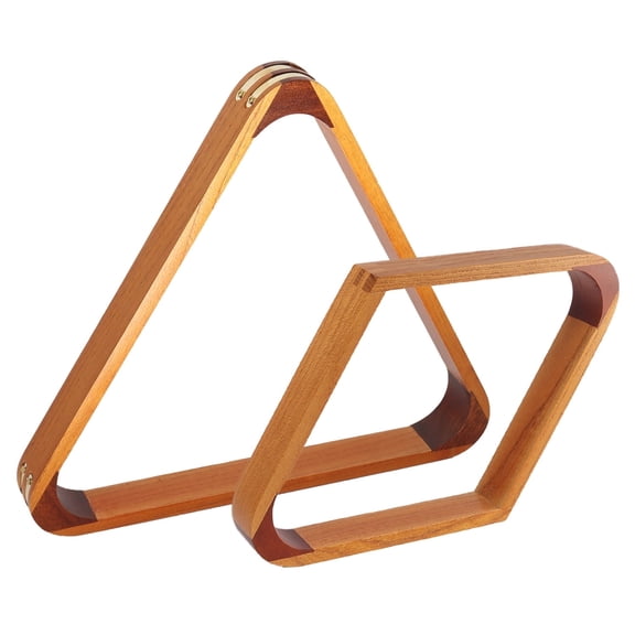 GSE Games & Sports Expert 2-Tone Solid Wood Billiard Ball Rack. 8-Ball Triangle & 9-Ball Diamond Billiard Pool Ball Racks for 2-1/4" Pool Balls - Oak