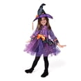 thumbnail image 3 of Disfraz de bruja de Spooktacular Creations, naranja y morado, para niña de 5 a 7 años, 3 of 8