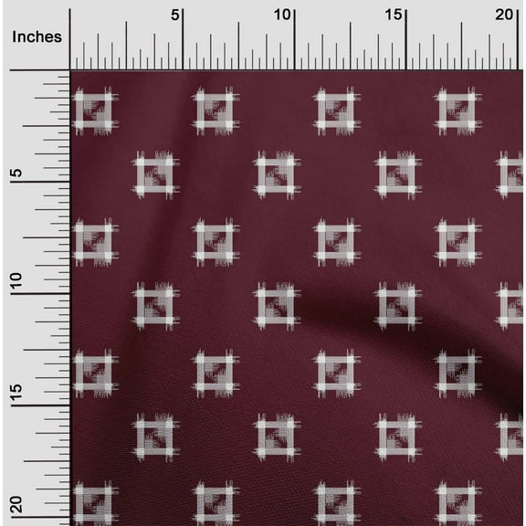 oneOone Cotton Flex Fabric Square Kasuri Print Sewing Fabric BTY 40 Inch Wide