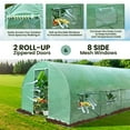 thumbnail image 6 of Patiojoy 10FT x 20FT x 6.5FT Portable Walk-in Greenhouse Outdoor Gardening Greenhouse w/ 2 Roll-up Zippered Doors 8 Side Mesh Windows, 6 of 9