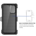 thumbnail image 3 of eBizWare Moto G Play 4G 2024 Case, with [Built-in Screen Protector] and Belt Clip Holster, Shockproof Heavy Duty Protective Kickstand Phone Case Cover for Motorola Moto G Play 4G 2024 - Black, 3 of 9