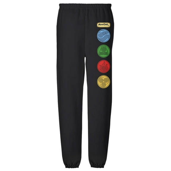Avatar The Last Airbender Logo and Symbols Unisex Jogger Sweatpants with Pockets for Men and Women, Black, 2X-Large