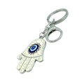 thumbnail image 2 of Fatima Charm Hamsa Hand Evil Eye Keychain Lucky Protection Kabbalah Key Holder, 2 of 5