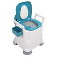 thumbnail image 1 of Bedside Commode Chair, Quiet Closing Portable Toilet Chair Comfortable Sitting with Brush for Elderly, 1 of 8