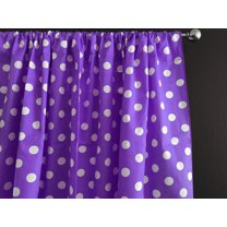 Cotton Curtain Polka Dots Print 58 Inch Wide / White on Purple