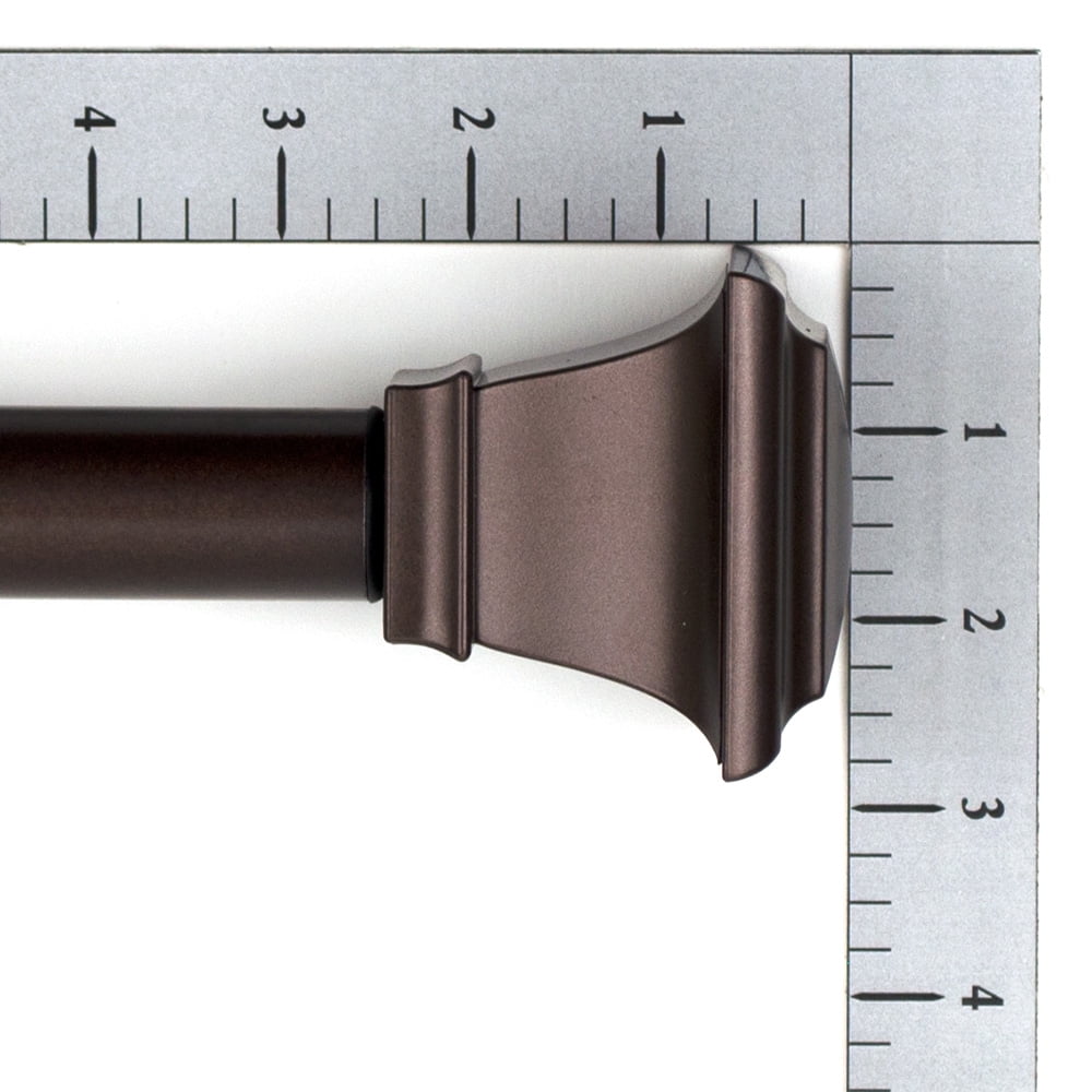 Mainstays 1" Bronze Square Single Curtain Rod Set, 30-84", Oil Rubbed Bronze