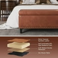 thumbnail image 5 of Veanerwood Storage Bench, 51-Inch Large Storage Ottoman, 30 Gallons, Modern Faux Leather Ottoman with Storage, Rectangle Storage Ottoman Bench for Bedroom, Living Room, Entryway, Hallway, Brown, 5 of 8