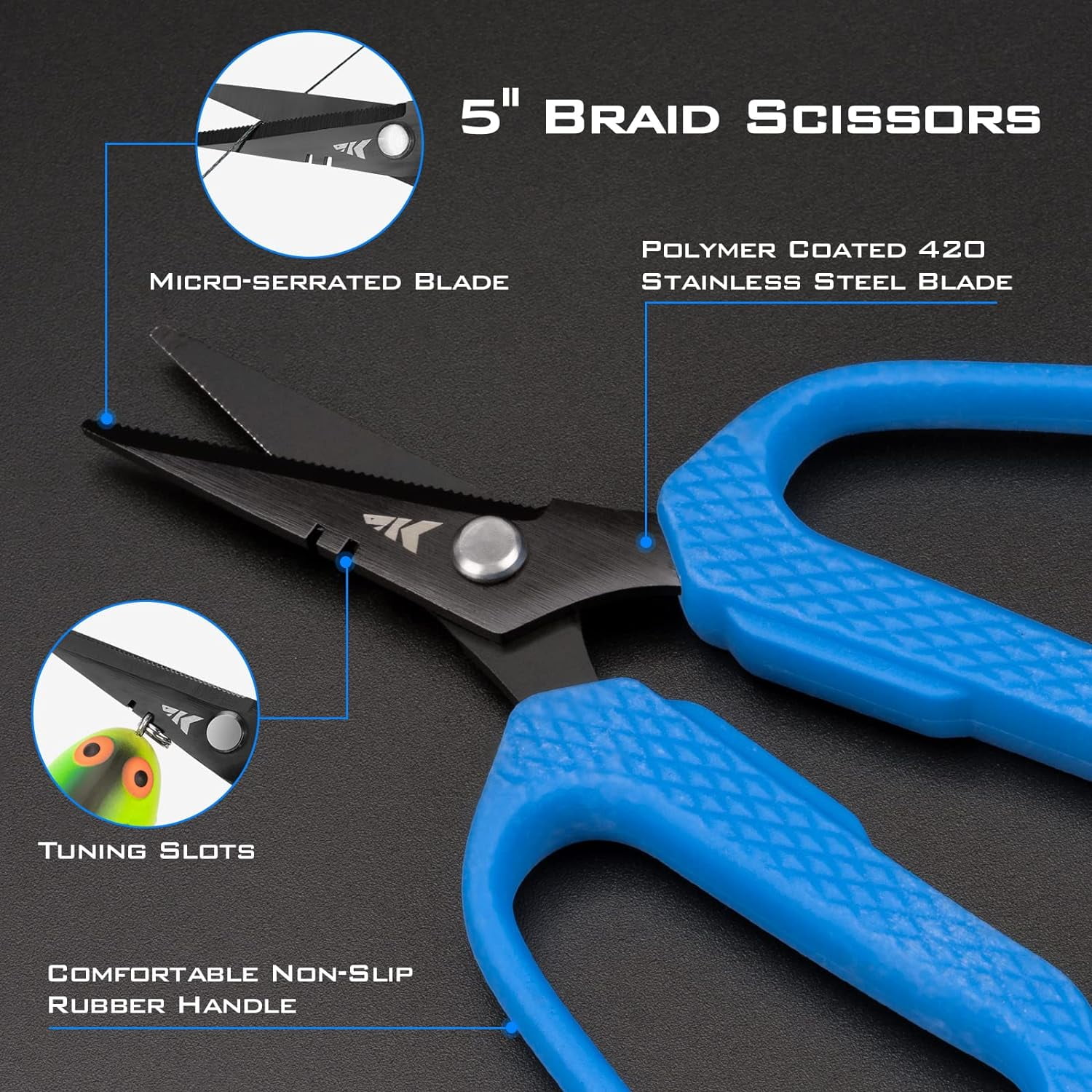 KastKing Fishing Line Spooler & 5’’ Braid Scissors - W/Line Counter, Patented Accessories - No Line Twist, Fishing Gears-Kalibrate