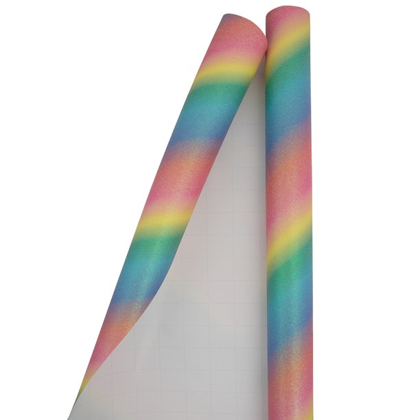 Dylan S Candy Bar Gift Wrap Glitter Wrapping Paper 12 5 Sq Ft Rainbow Glitter Roll Sold Individually Walmart Com Walmart Com