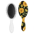 thumbnail image 2 of Floral Sunflower Pattern Hair Brush, Rustic Farmhouse Style Detangler with Vintage Yellow Bloom Design, 2 of 8