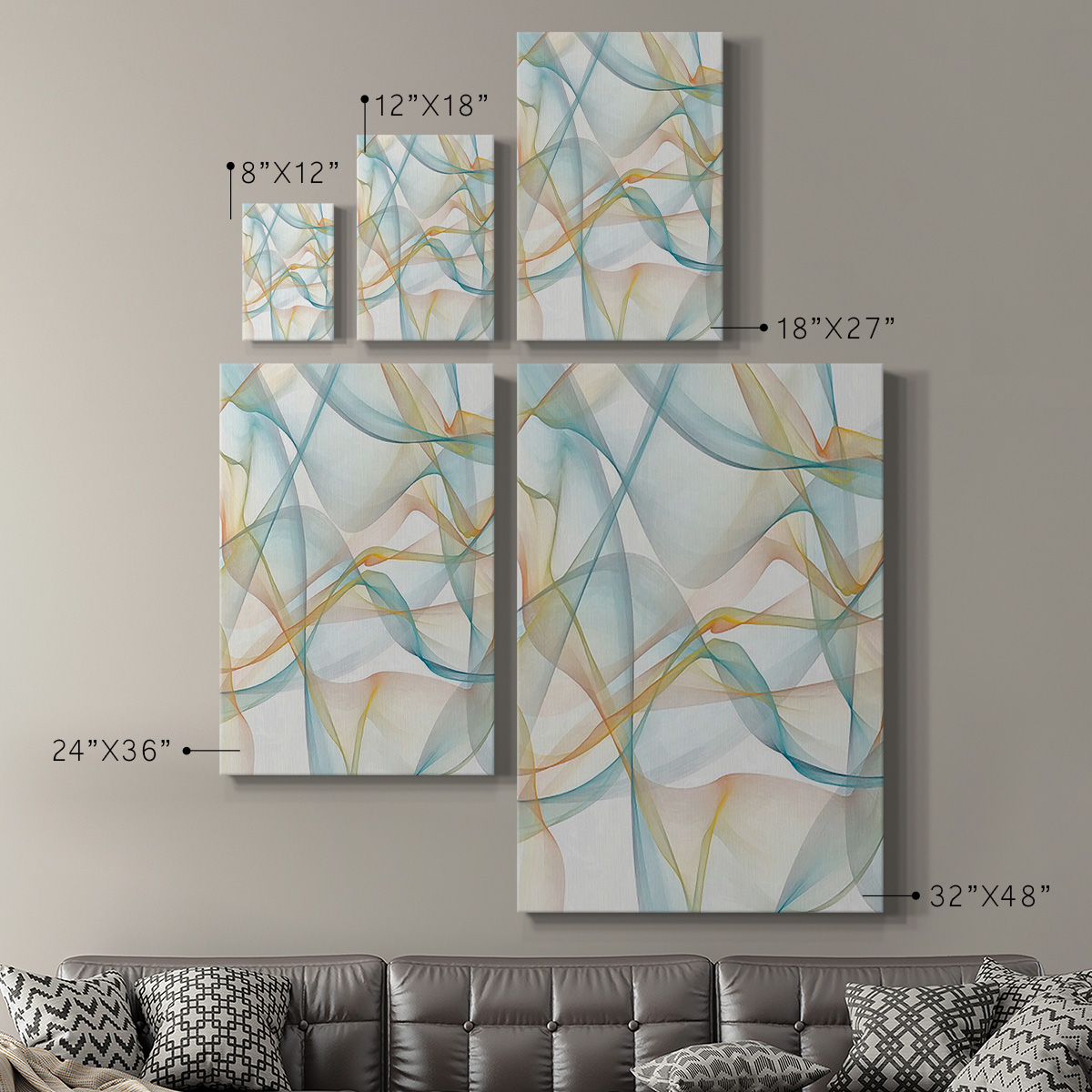 Curves and Waves IV Premium Gallery Wrapped Canvas - Ready to Hang