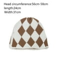 thumbnail image 2 of Gorro de pescador corto con puños de punto de lana para hombres y mujeres, gorros cálidos de invierno con diseño geométrico de diamantes y cuadros, gorro de lana, 2 of 5