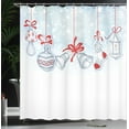 thumbnail image 4 of Ambesonne Christmas Shower Curtain, Retro, 69"Wx75"L, White Orange and Blue, 4 of 5
