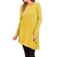 thumbnail image 4 of Uhndy Womens Fall Long Sleeve Tunic Tops For Leggings Crew-Neck Casual Blouse T-Shirt Side Button Swing Shirt Flowy Long Tops, 4 of 5