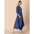 thumbnail image 3 of Indya Women's Indigo Viscose Draped Kurta, 3 of 6