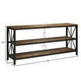 thumbnail image 5 of Lavish Home 70-inch TV Stand 3-Tier Open Back Entertainment Center, Brown Woodgrain, 5 of 8