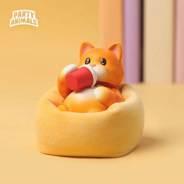 Figuras de anime de animales de fiesta, animales de fiesta, serie Win, animales de fiesta lindos hechos a mano. Figuras de animales de fiesta, adorno de habitación, juguete de regalo