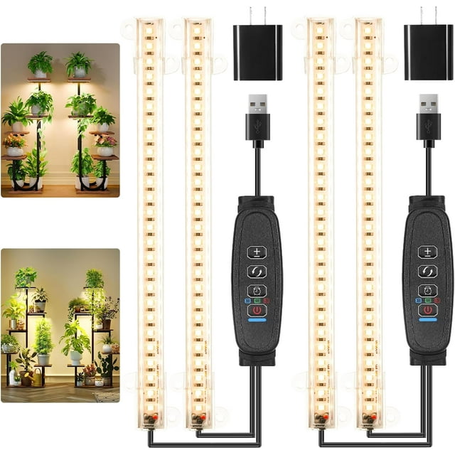 .LED Grow Light Strips LEDs Plant Lights for Indoor Plants Full Spectrum K with Timer Hrs Dimmable Levels Grow Lamp for Hydroponics Succulent,