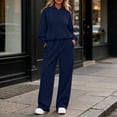 thumbnail image 6 of Wide Leg Sweatpants Sets for Women 2 Piece Outfit,Long sleeves Hoodie,High Waist Pants,with Pockets,Solid Color Casual Sets,Fall Tracksuit,Spring Casual Outfits, 6 of 6