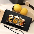 thumbnail image 5 of GEEAD Personalized Wallet for Women Multiple Card Slots Cartoon beer mugs Black background Anthropomorphic expressions Gift for Father's Day Teacher's Day Graduation, 5 of 10