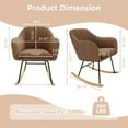 thumbnail image 3 of EDTara Velvet Nursery Rocking Chair, High-Back Glider with Soft Upholstery and Supportive Cushioning for Nursing, 3 of 8