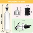 thumbnail image 5 of Dompilc 17 oz Glass Olive Oil Bottle and Vinegar Dispenser Set 2PC with 4 Labels and 1 Funnel, 5 of 7