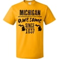 thumbnail image 3 of Inktastic Michigan Awesome Since 1837 T-Shirt, 3 of 5
